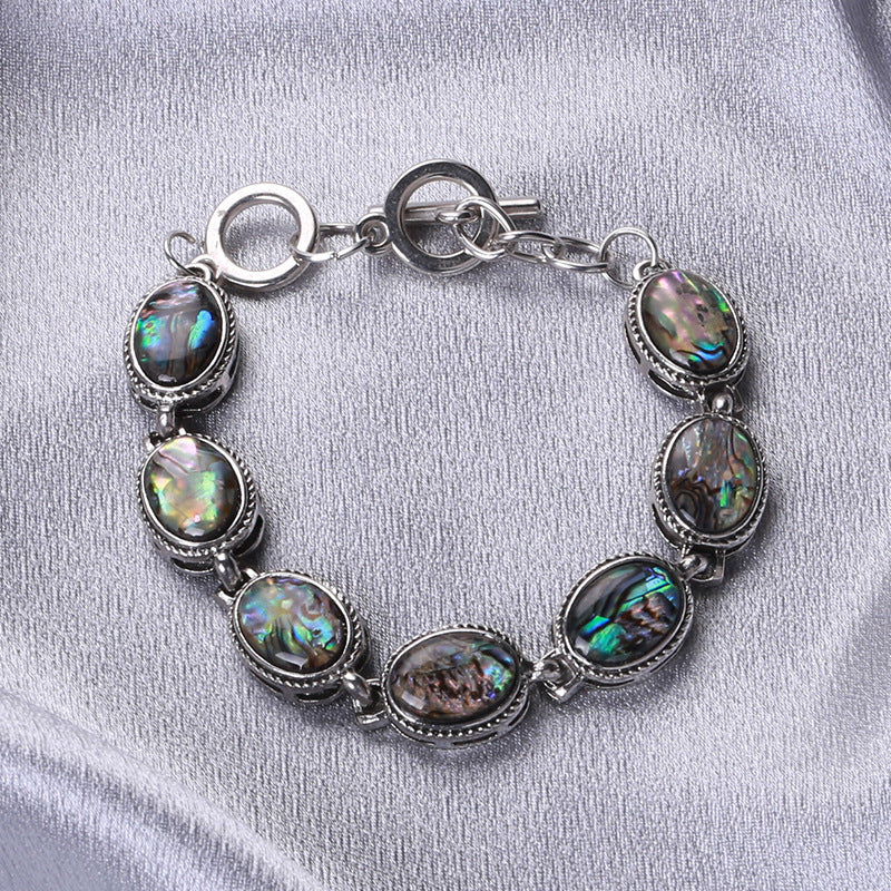 Wholesale Water Drop Round Natural Abalone Shell Bracelet