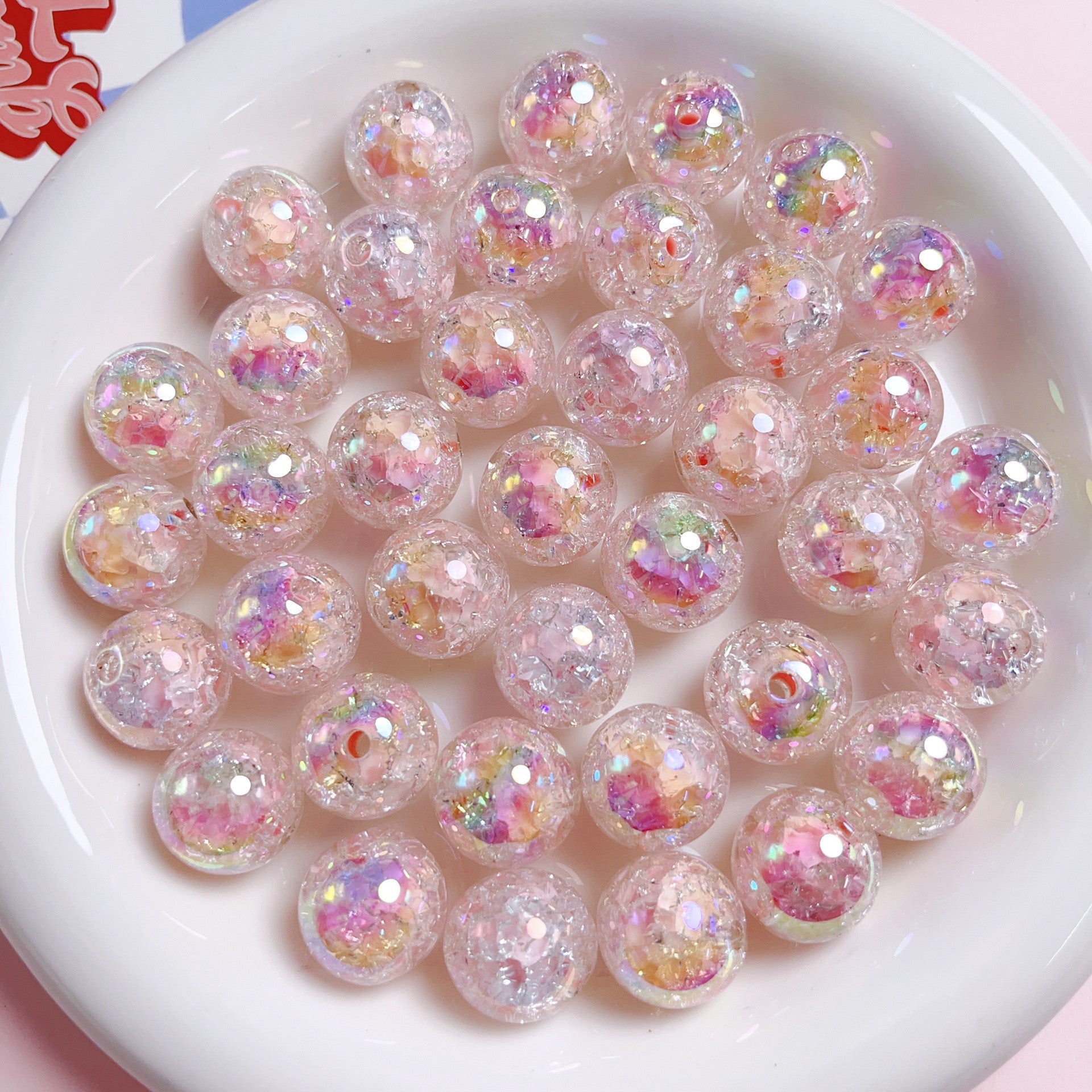 Wholesale 16mm 10PCS/PACK Luminous Burst Acrylic Beads