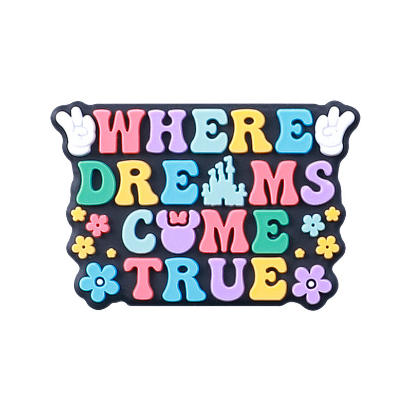 Wholesale 20PCS Creative Cartoon Letters Focus Beads Dream Catcher Silicone Beads
