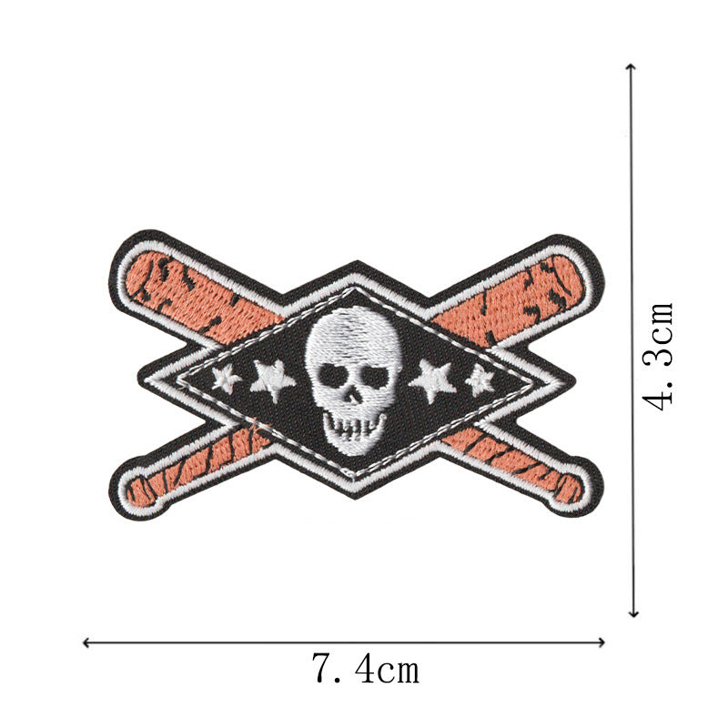 Wholesale Embroidered Warrior Skull Patches 9 Piece Set DIY Badges For Clothing Bags Hats And More