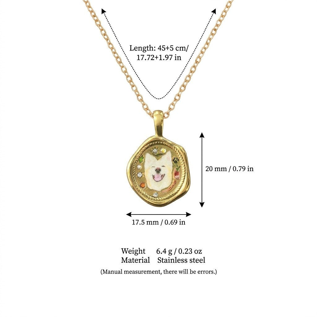 Wholesale Electroplated Stainless Steel Hand Painted Flower Heart Pendant Necklace Trendy Fashion Accessory For Casual Party And Boutique Resale