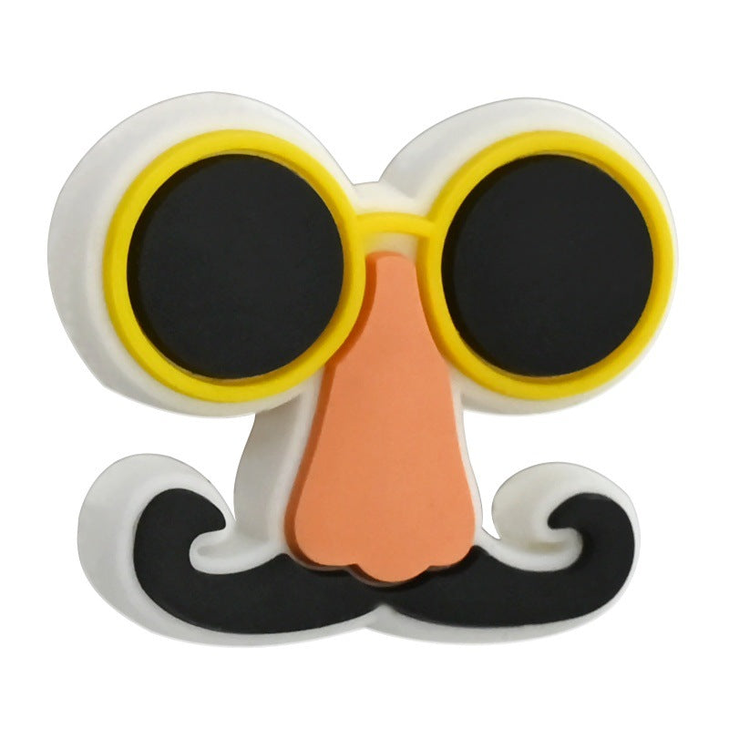 Wholesale Random 100pcs April Fool' s Day-themed Funny Mustache DIY PVC Soft Rubber Beads