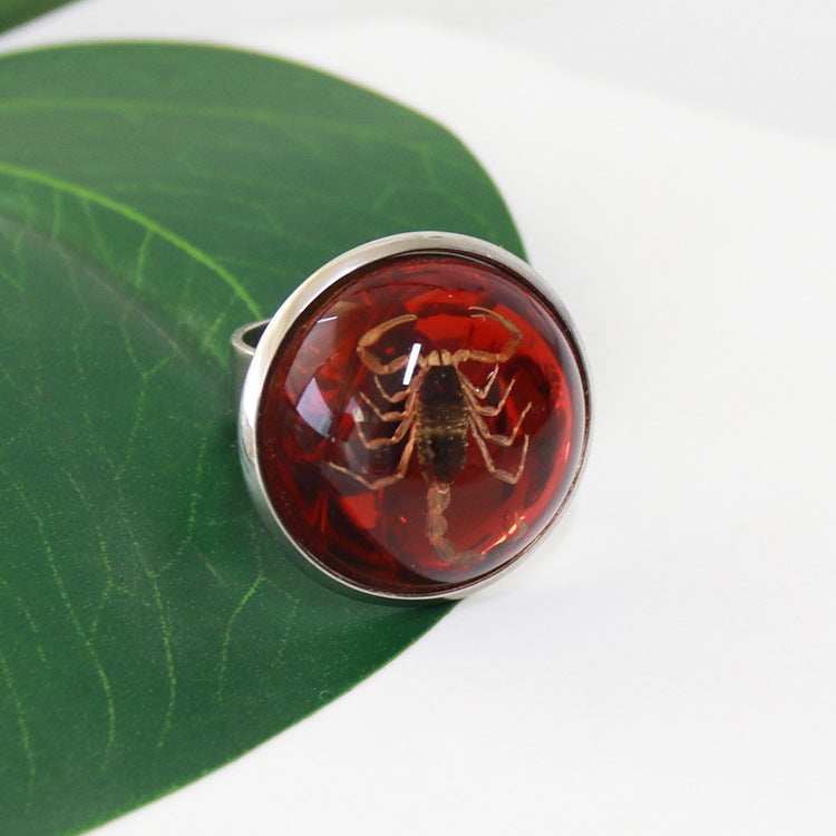 Wholesale12pcs Scorpion Amber Color Round Bottom Ring