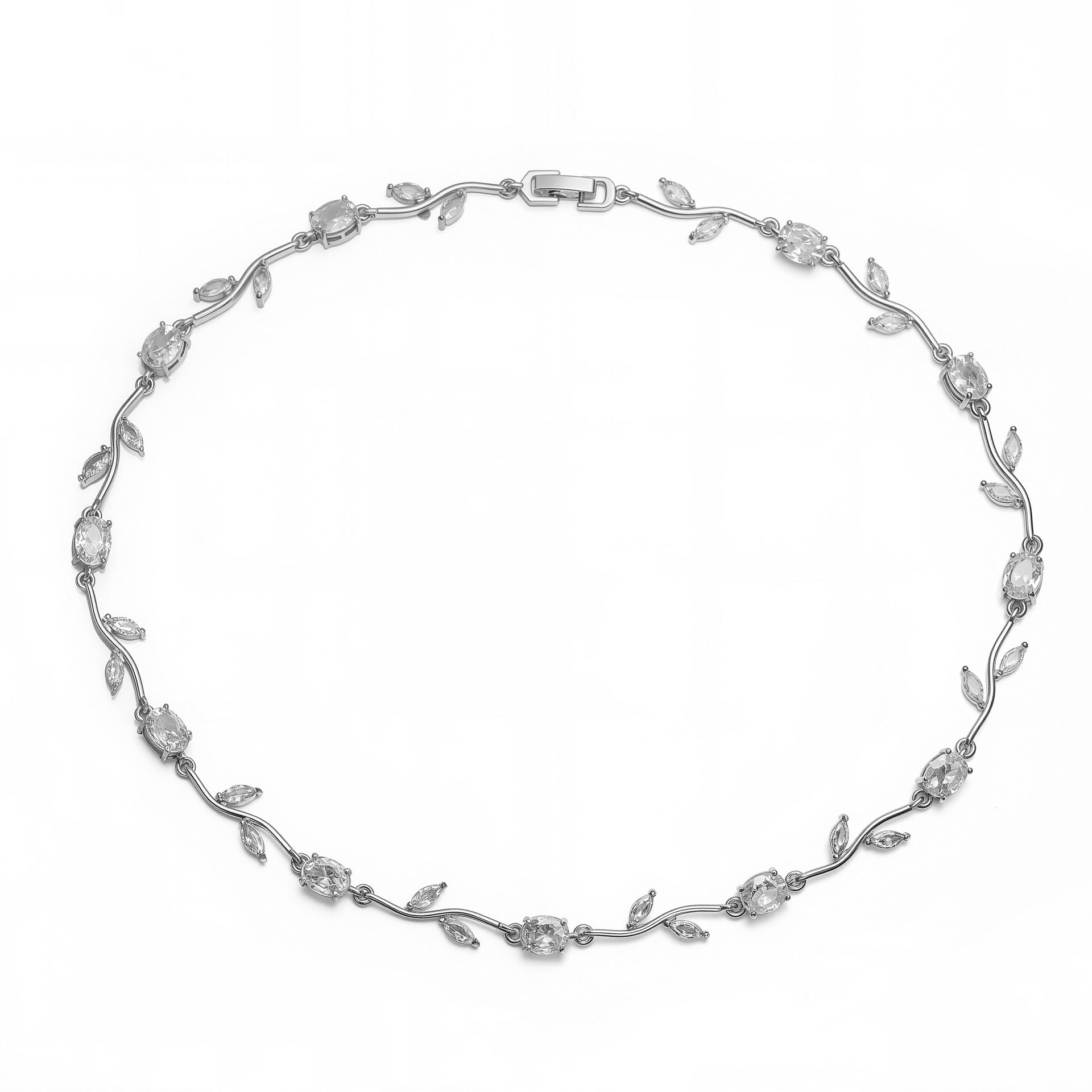 Wholesale Luxury Copper Inlaid Colored Diamond Bracelet Necklace Set