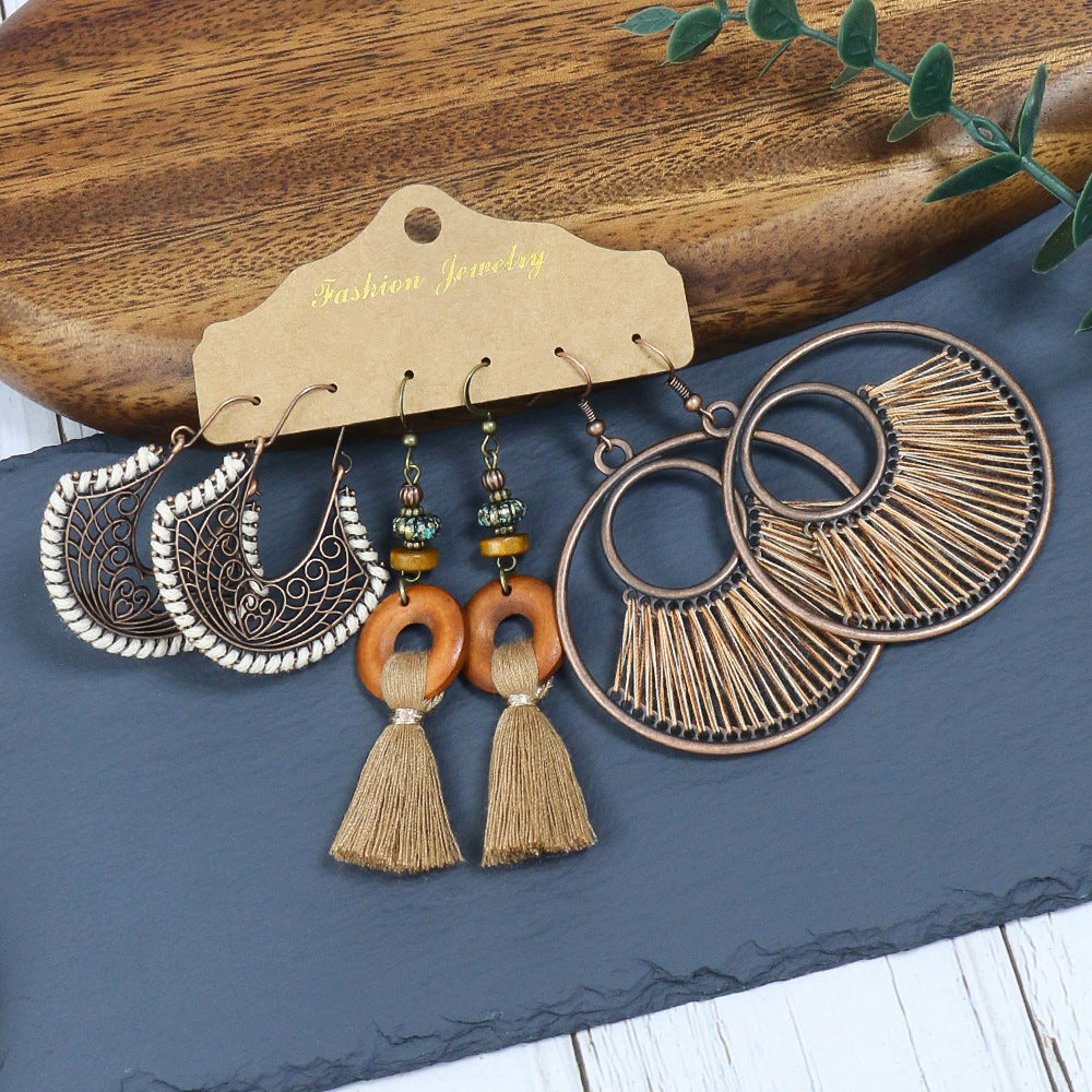 Wholesale Boho Vintage Long Tassel Earrings