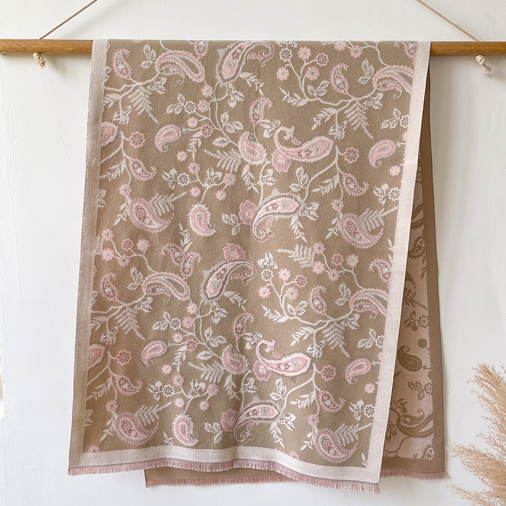 Wholesale Autumn and Winter Warm Scarf Cashew Thickened Long Scarf