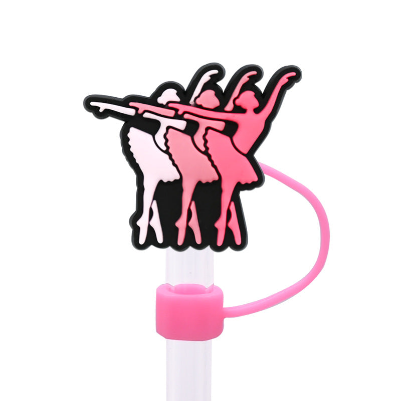 Wholesale Random 100pcs  10MM Ballet Series Dust Plug   Straw Accessories