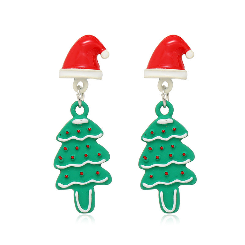 Wholesale Christmas tree bell  alloy earrings