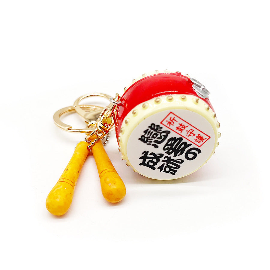 Wholesale Creative Wooden Small Simulation Drum Keychain