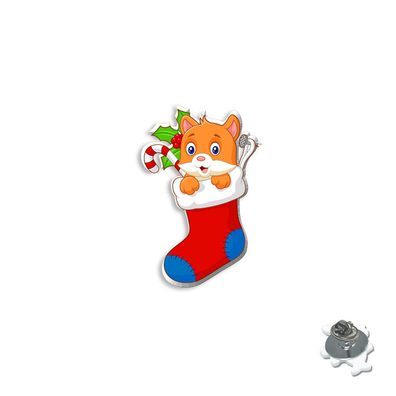 Wholesale Christmas Gift Socks Cats Dogs Shrink Brooches