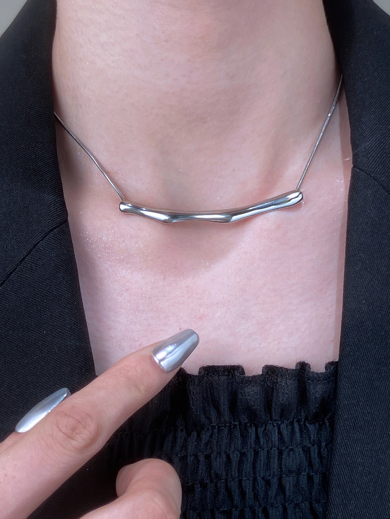 Wholesale full diamond snowflake necklace women's fashion simple Joker autumn and winter sweater chain