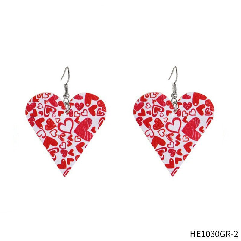 Wholesale Valentine' s Day Sparkling Three Series Heart shaped Acrylic Earrings