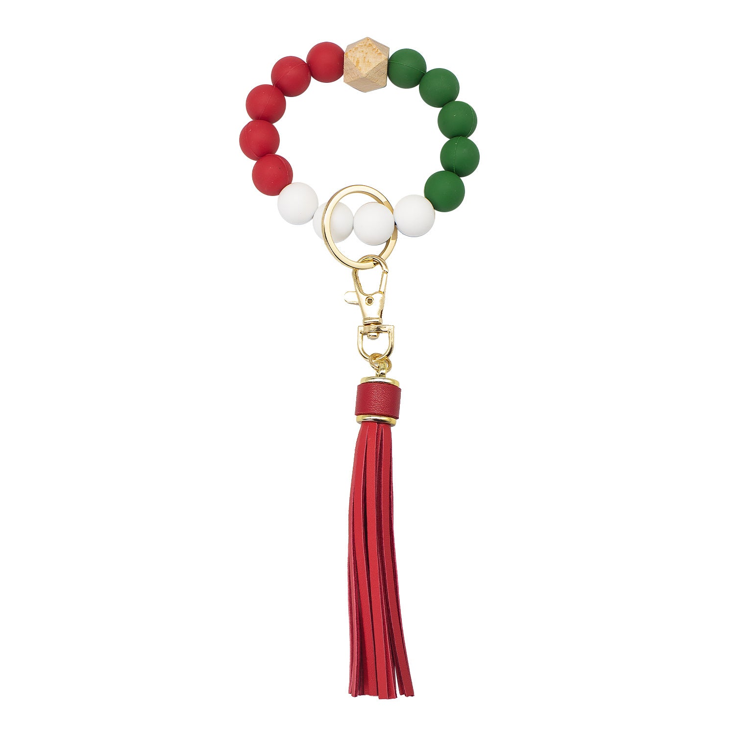 Wholesale Tassel Wood Beads Silicone Beads Wrist Keychain