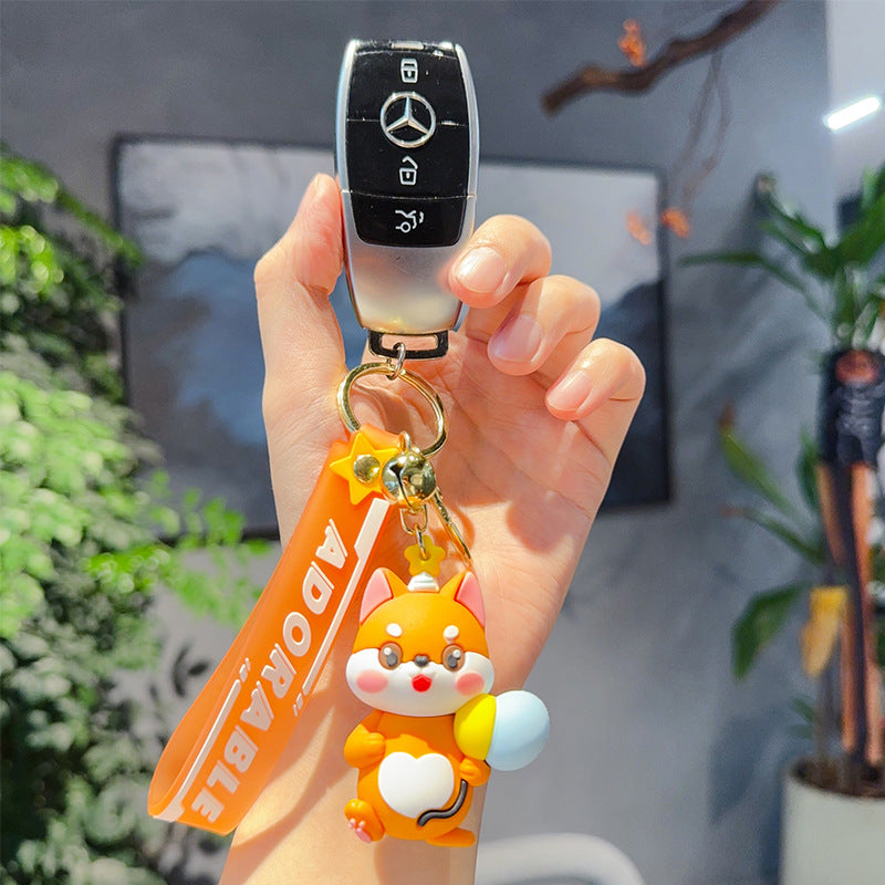 Wholesale cute little Shiba Inu cartoon doll PVC keychain
