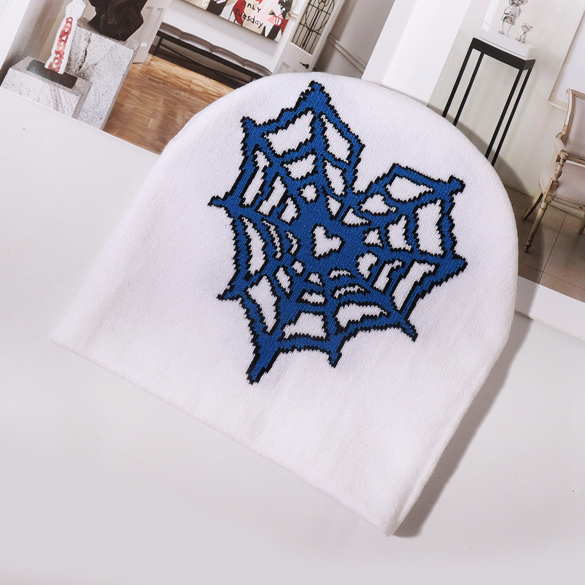 Wholesale Personality Trend Spider Web Pattern Jacquard Needle Warm Breathable Street Style Beanie