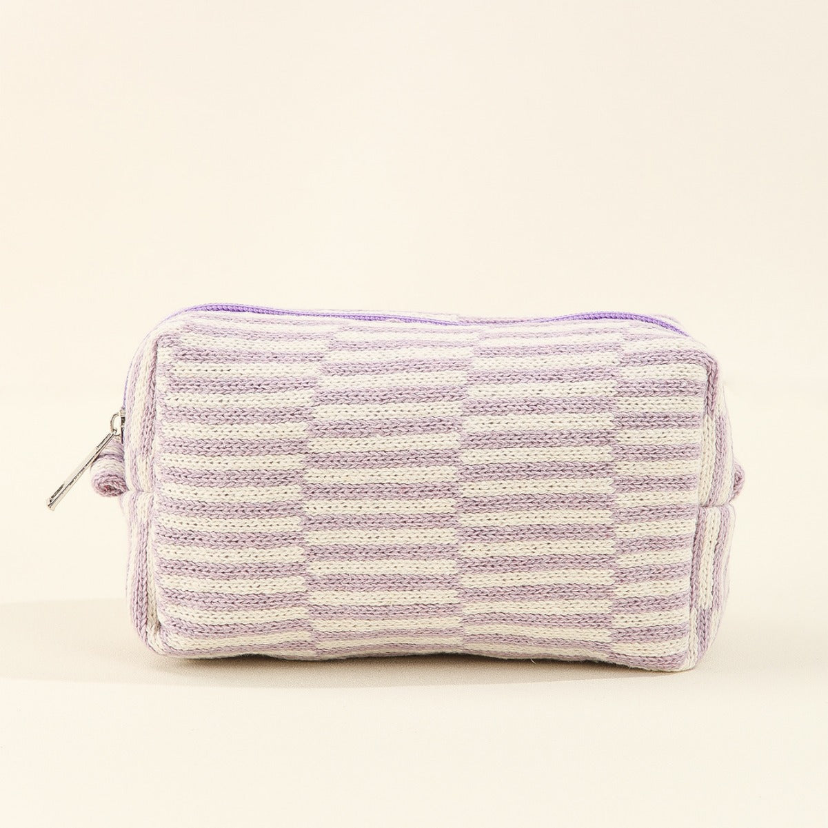 Wholesale Wool Knitted Striped Color Block Plaid Storage Bag