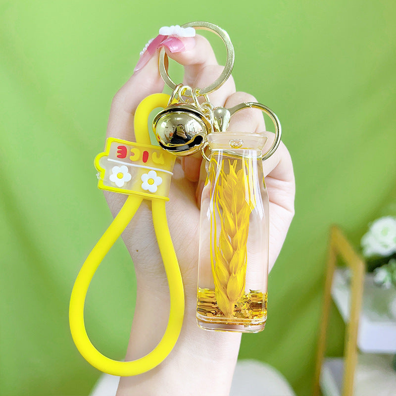 Wholesale Acrylic Oiled Barley Wishing Bottle Keychain