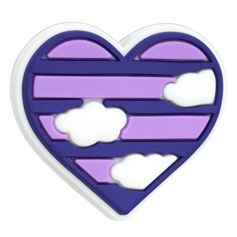 Wholesale  Random 100pcs/pack  Heart-shaped soft rubber beads