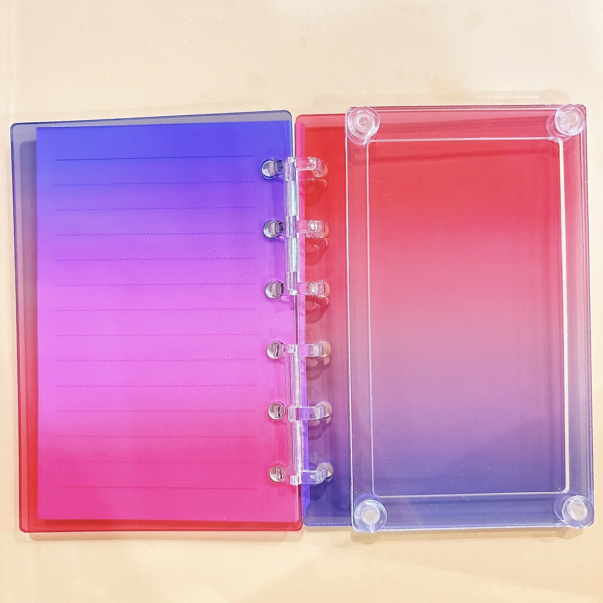Wholesale DIY Shake A7 Color Gradient Shake Book Acrylic Exquisite Loose leaf Notebook