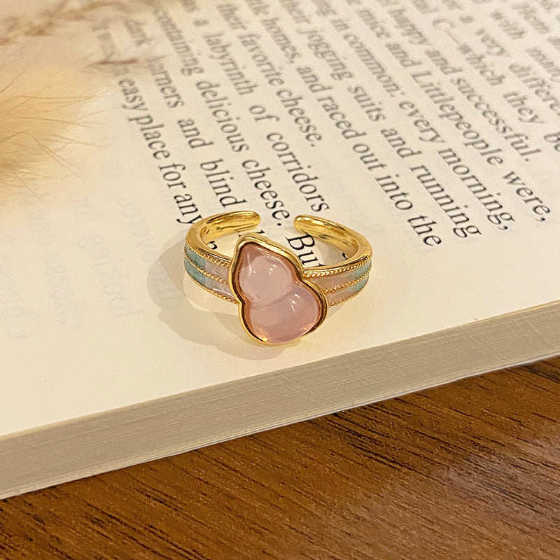 Wholesale Flower bud colored enamel drip pattern ring