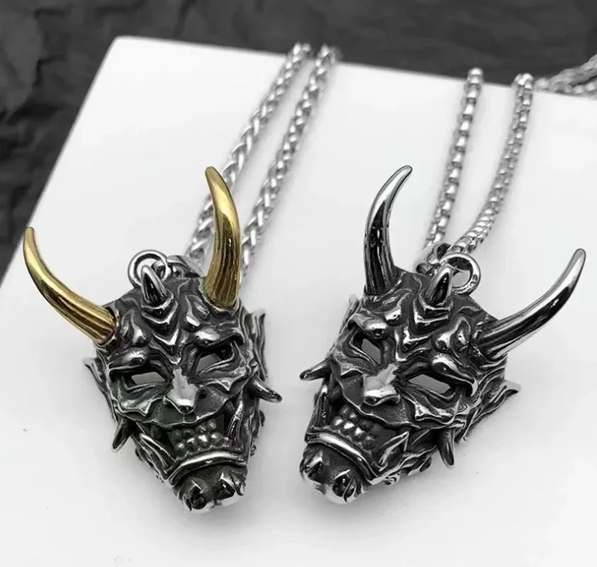 Wholesale Ghost Mask Horror Gift Halloween Necklace Jewelry Men's Necklace Hip-hop Necklace Men