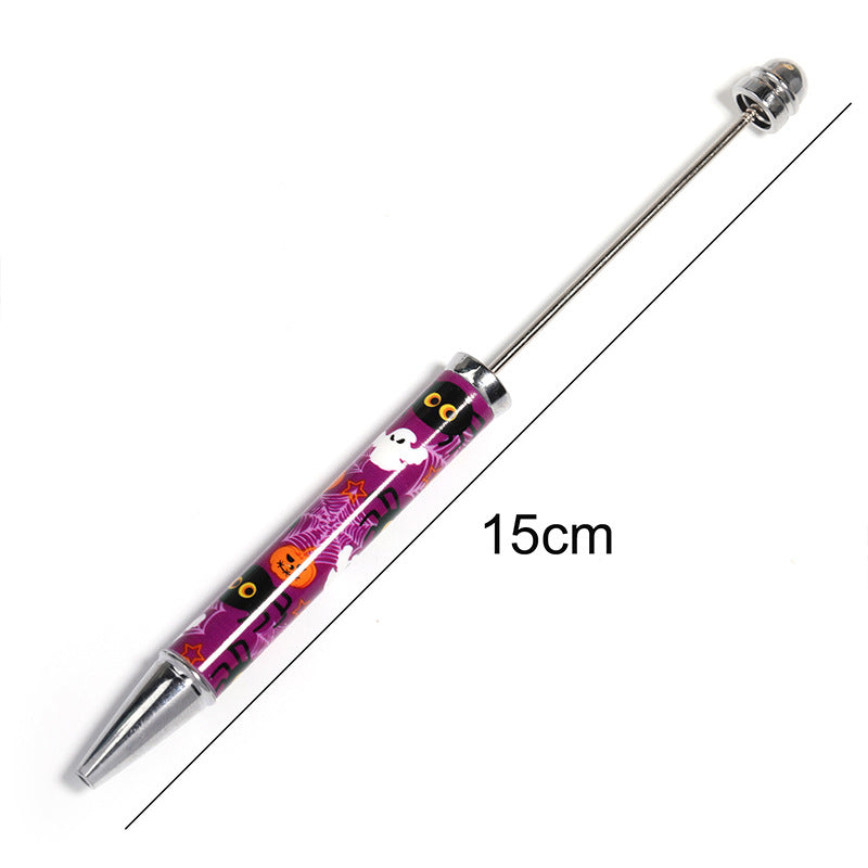 Wholesale 5pcs Halloween Series DIY Beaded Pumpkin Skull Print Cute Ball Pen