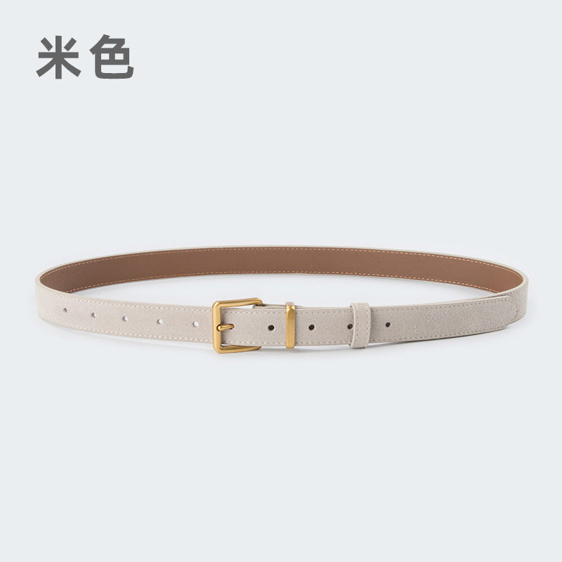 Wholesale Suede leather women' s retro cowhide belt