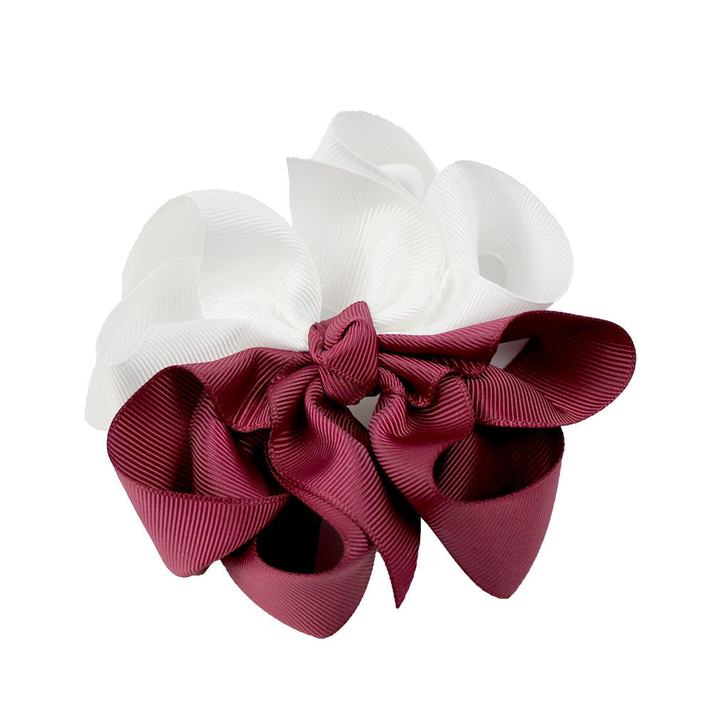 Wholesale 5pcs Simple Solid Color Flower Bow Boutique Bubble Flower Hairpin