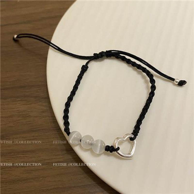 Wholesale Strawberry Love Red Rope Weaving Valentine' s Day Bracelet