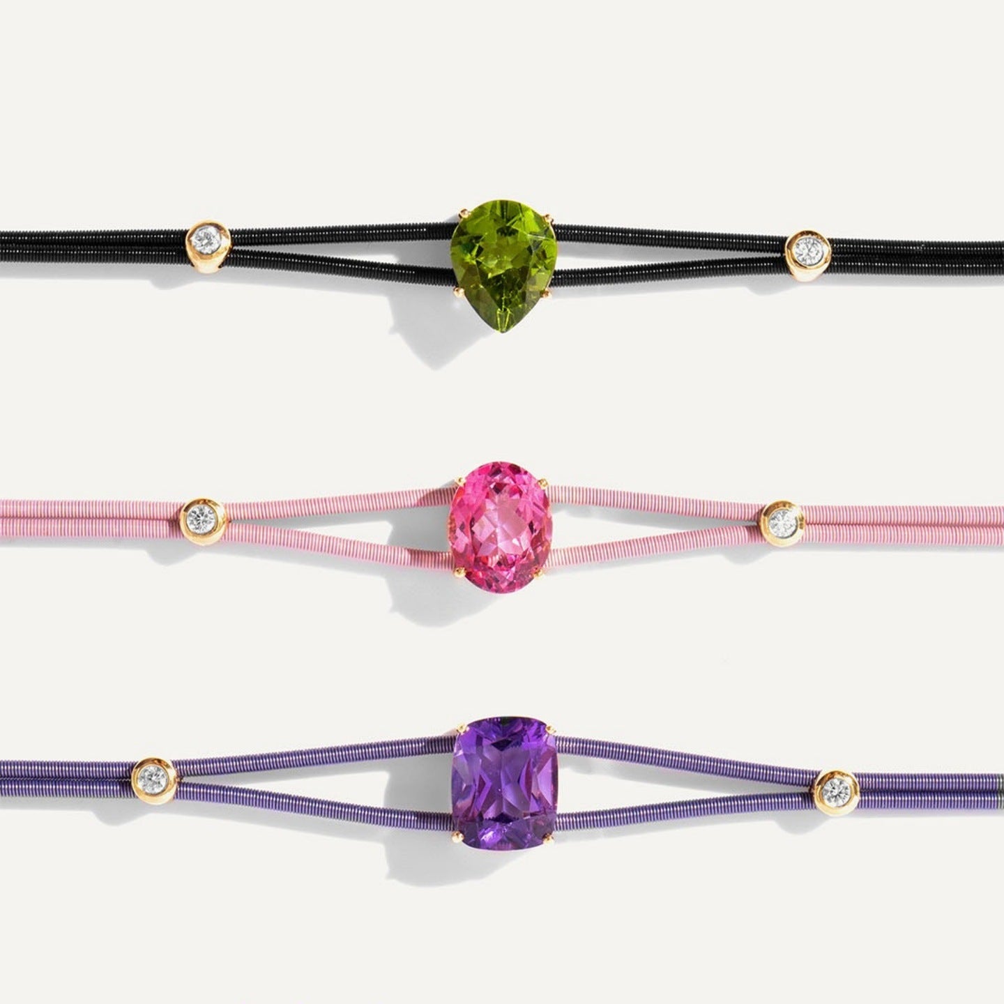 Wholesale Geometric Crystal Double Strand Elastic Bracelet For Women Everyday Fashion Accessory