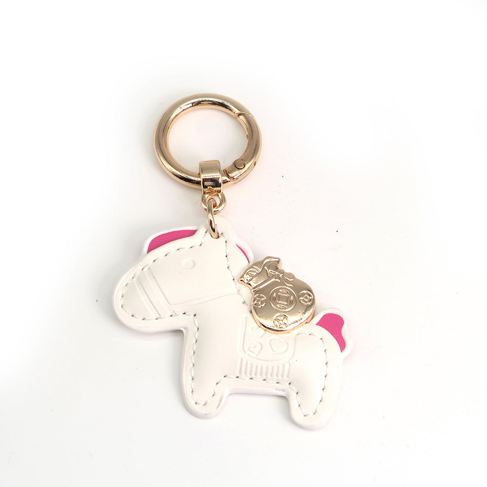 Wholesale Handmade Pony Pendant Made of Artificial Leather Keychains