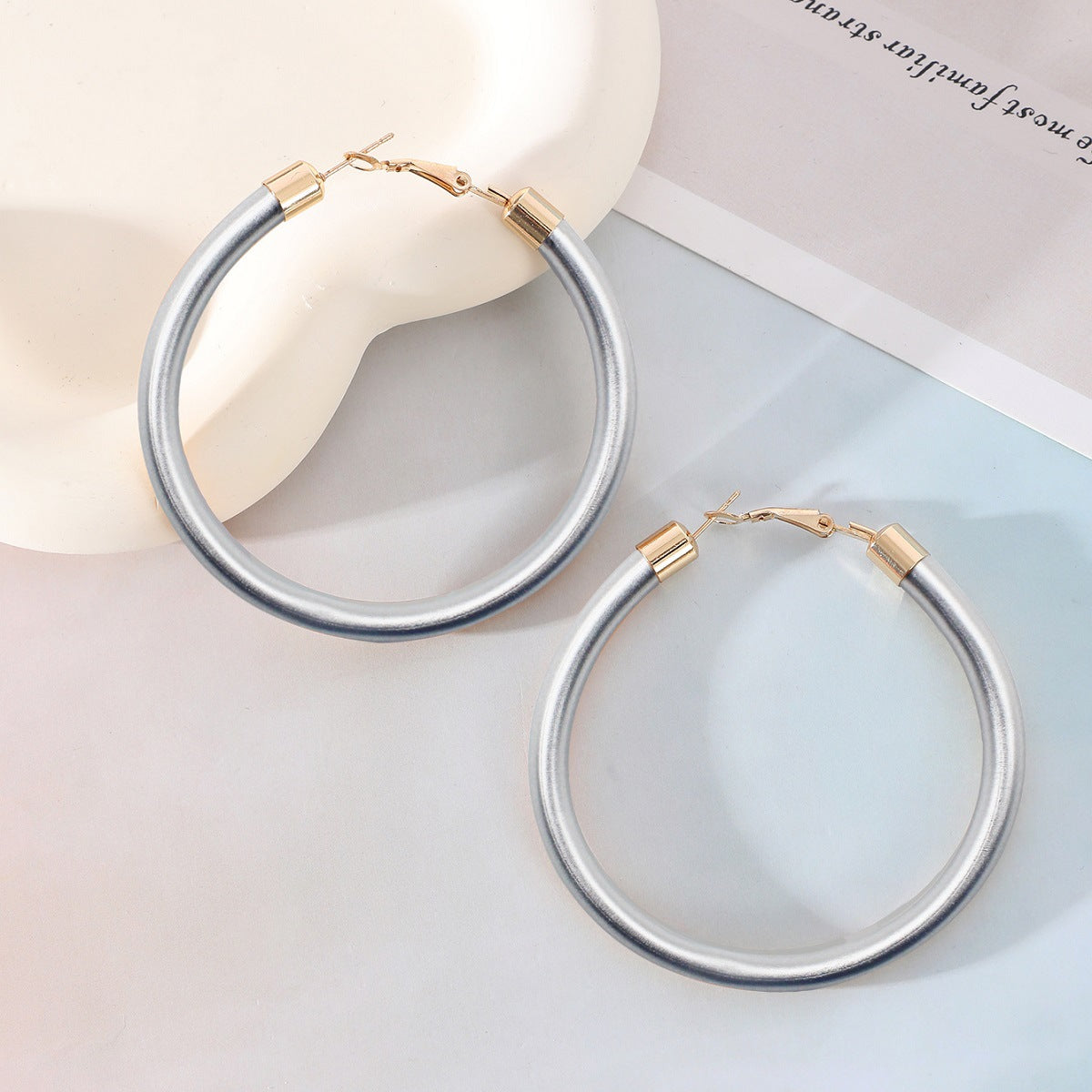 Wholesale Gold Dust Gold Silver Rose Gold Plastic Tube Earrings