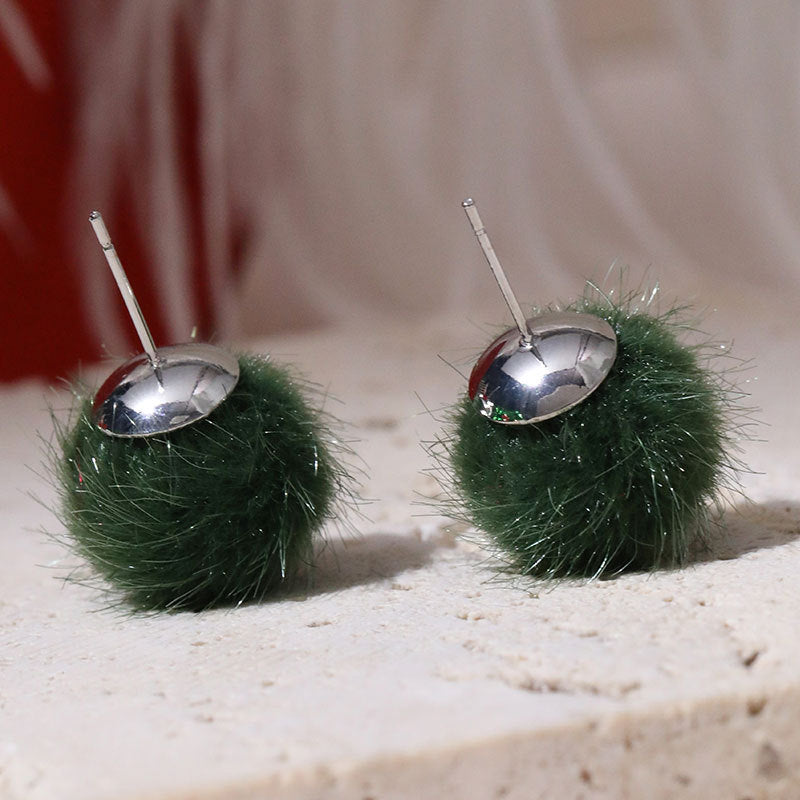Wholesale Fur Ball Earrings