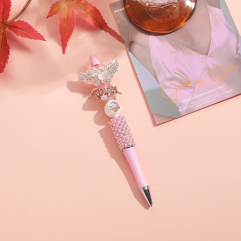 Wholesale Beaded Pen Colorful Handmade Beaded Twisted Love Wings Ballpoint Pen