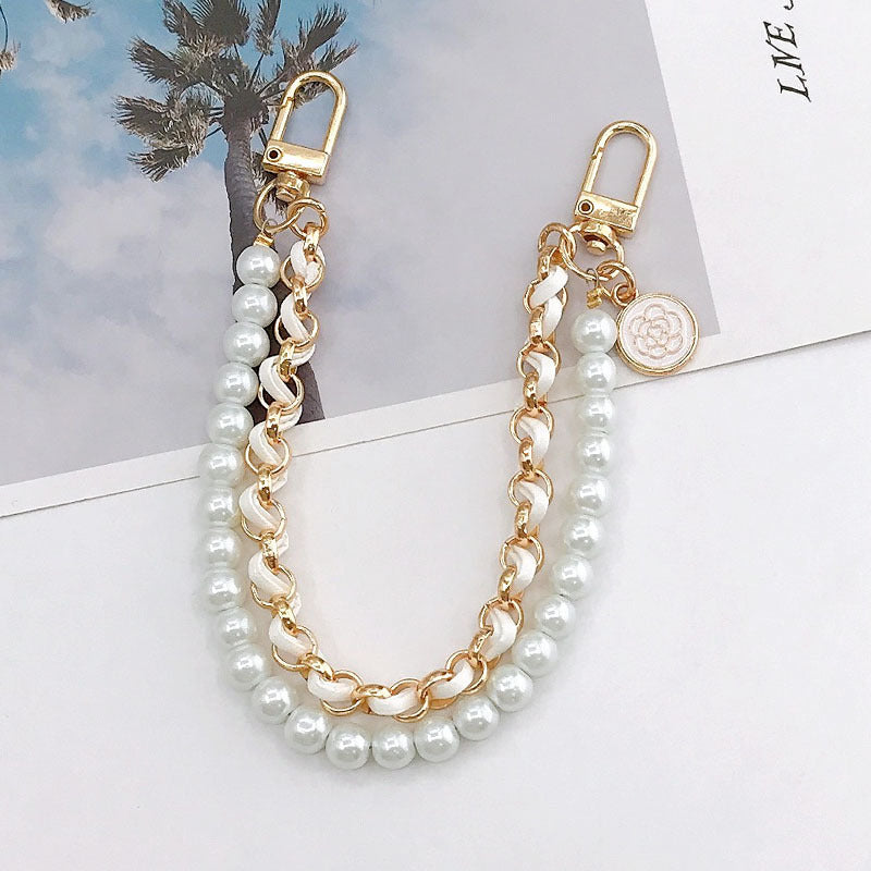 Wholesale Double Chain Pearl Mobile Phone Lanyards