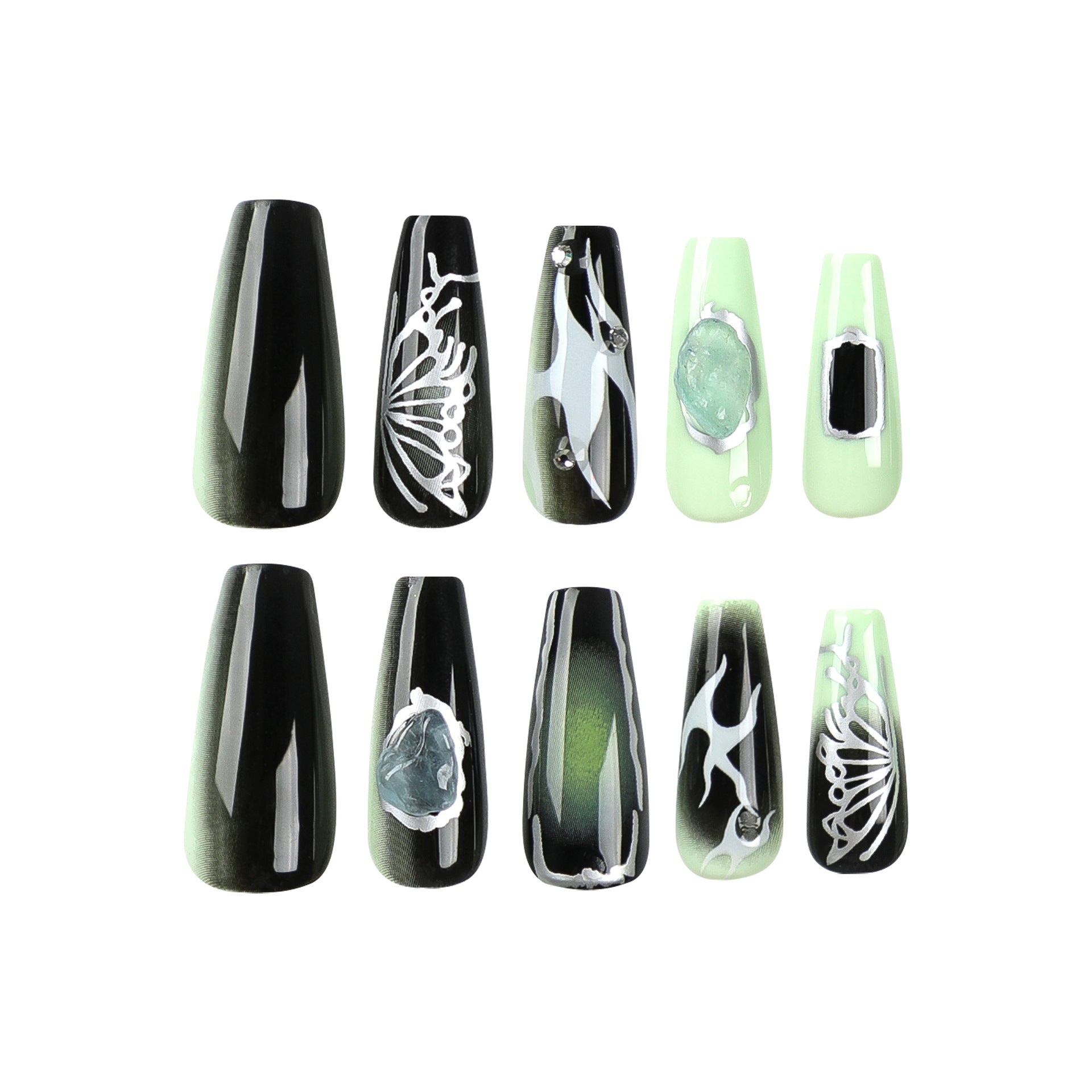 Wholesale French creative gradient geometric Press-on Nails