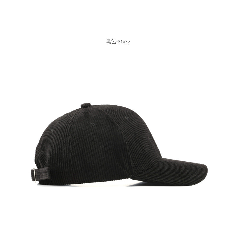 Wholesale Autumn and Winter Corduroy Solid Color Curved Brim Baseball Cap