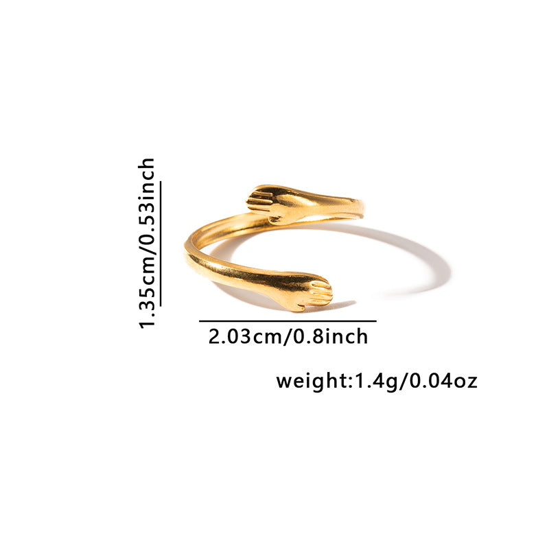 Wholesale Titanium Steel Gold Men' s and Women' s Luxury Adjustable Ring