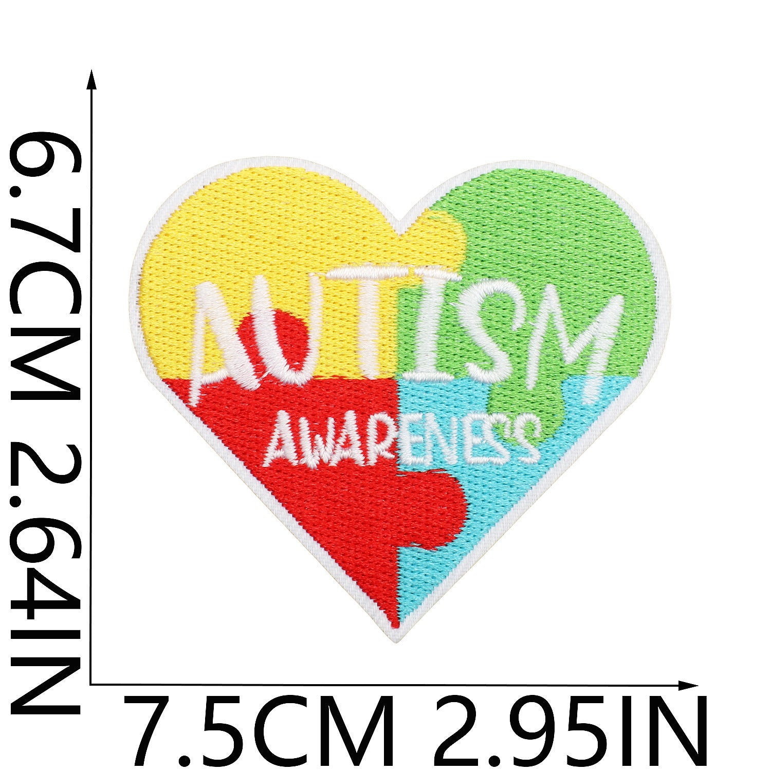 Wholesale Trendy Autism Awareness Embroidered Iron On Patches Butterfly Heart Design Clothing Accessory