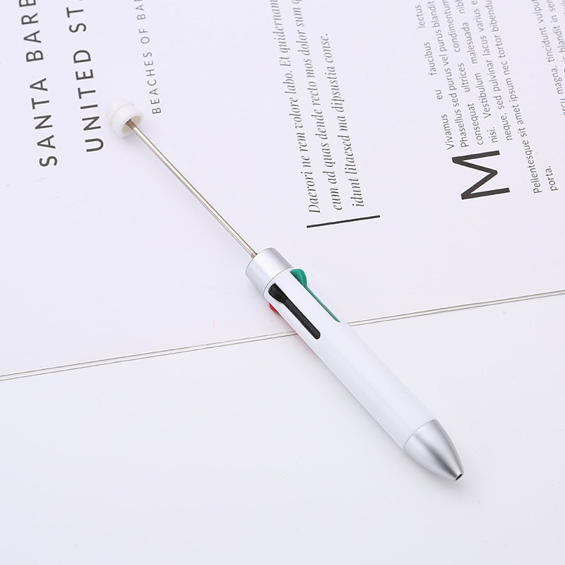 Wholesale DIY Beaded Multi Color Press Four Color Refill Plastic Ballpoint Pen