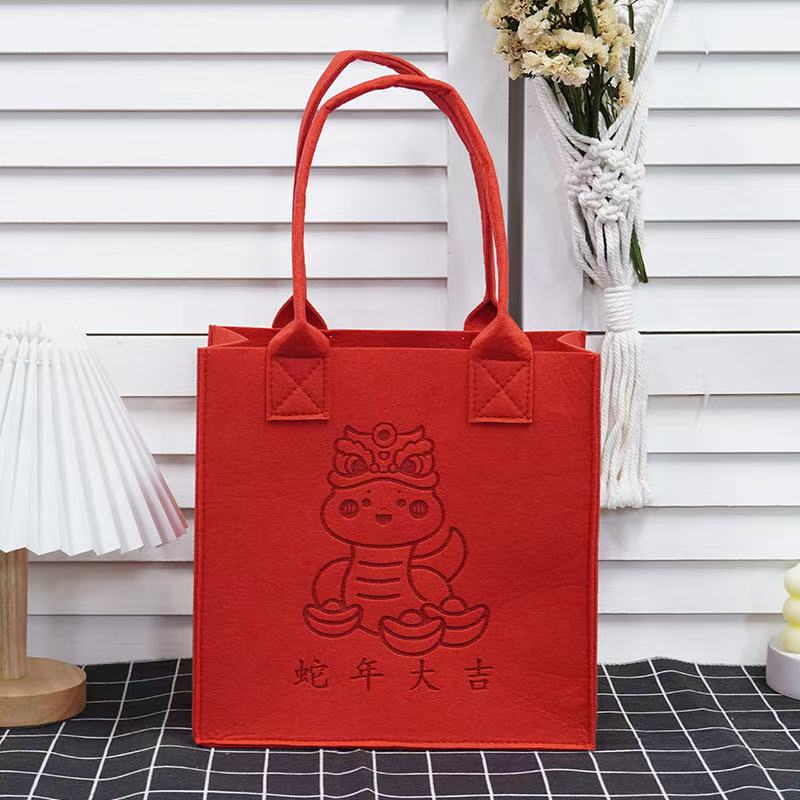 Wholesale Large Capacity Commuter Storage Bag Shopping Bag New Year Gift Felt Bag