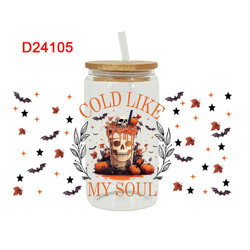 Wholesale Pumpkin calf Halloween 16oz Cup UV DTF Wraps