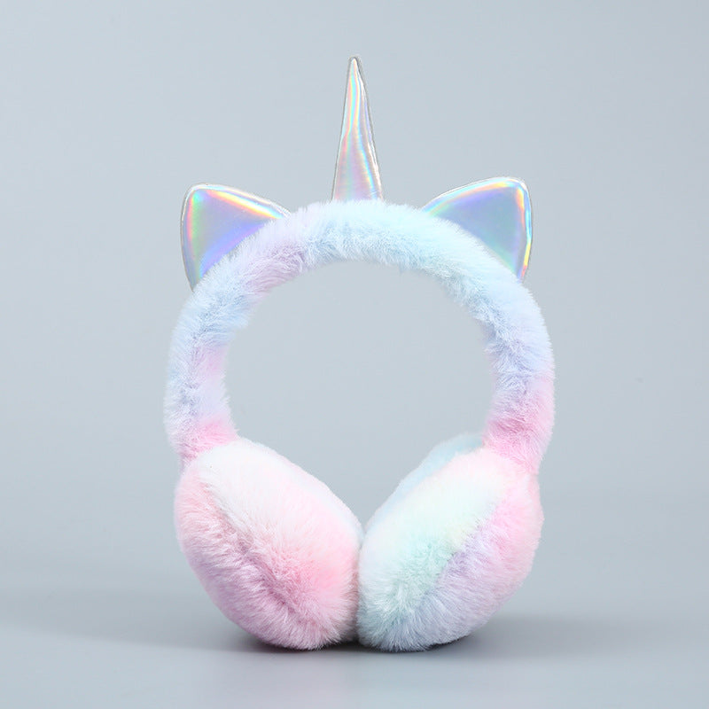 Wholesale Winter Unicorn Earmuffs Warm Sequins Cute Earmuffs Warm Cold-proof Plush Earmuffs
