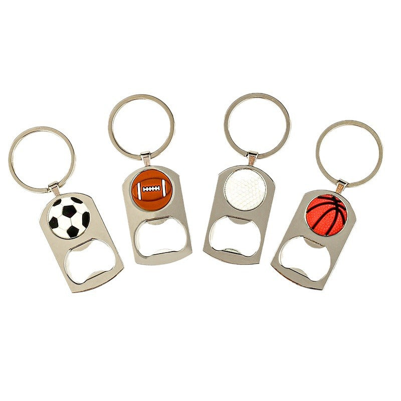 Wholesale Football Basketball Painted Metal Bottle Opener Keychain