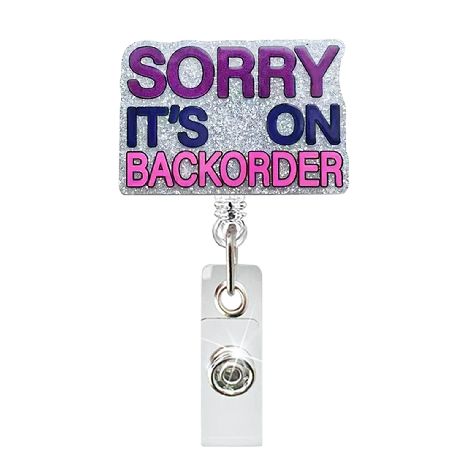 Wholesale Acrylic glitter doctor and nurse ID buckle easy pull buckle