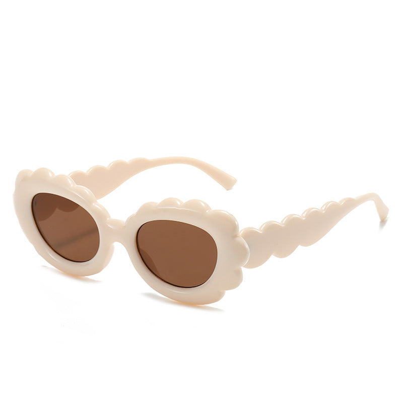 Wholesale Oval Fashion Sunflower Flower Sunglasses