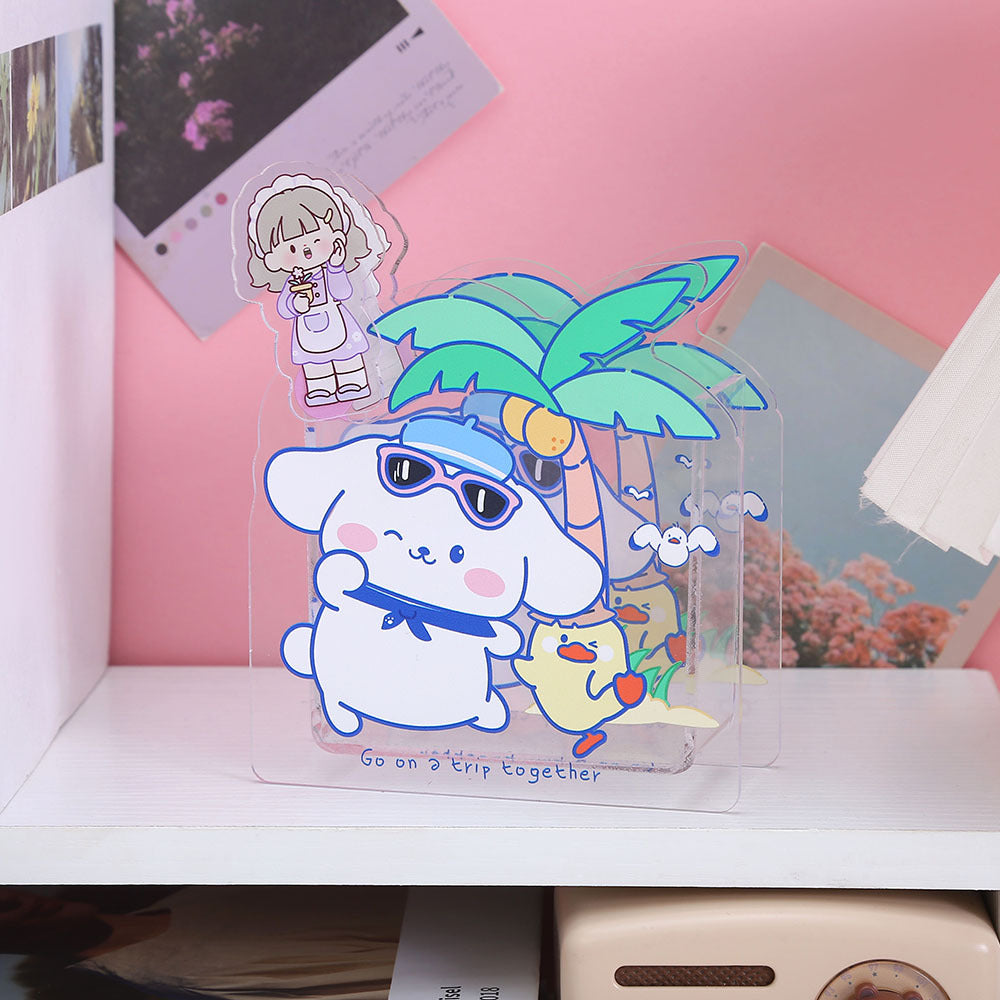 Wholesale  100 pcs Creative Cute Cartoon Acrylic Pen Holder