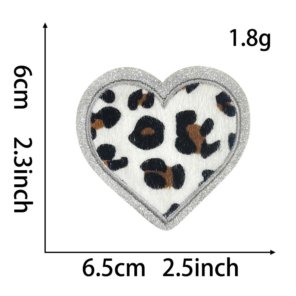 Wholesale  Love Leopard Ironing Glitt Cloth DIY Patches