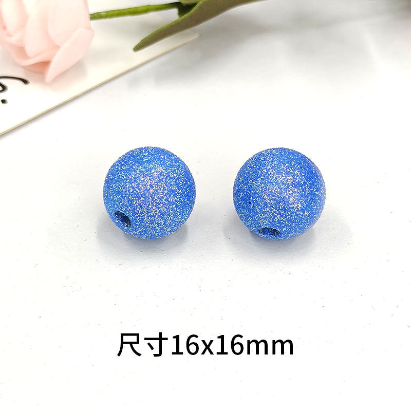 Wholesale 100pcs/pack Sparkling Powder 16mm Round Beads DIY Acrylic Beads