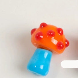 Wholesale Mushroom lamp crafted colored glass contrasting cute loose beads